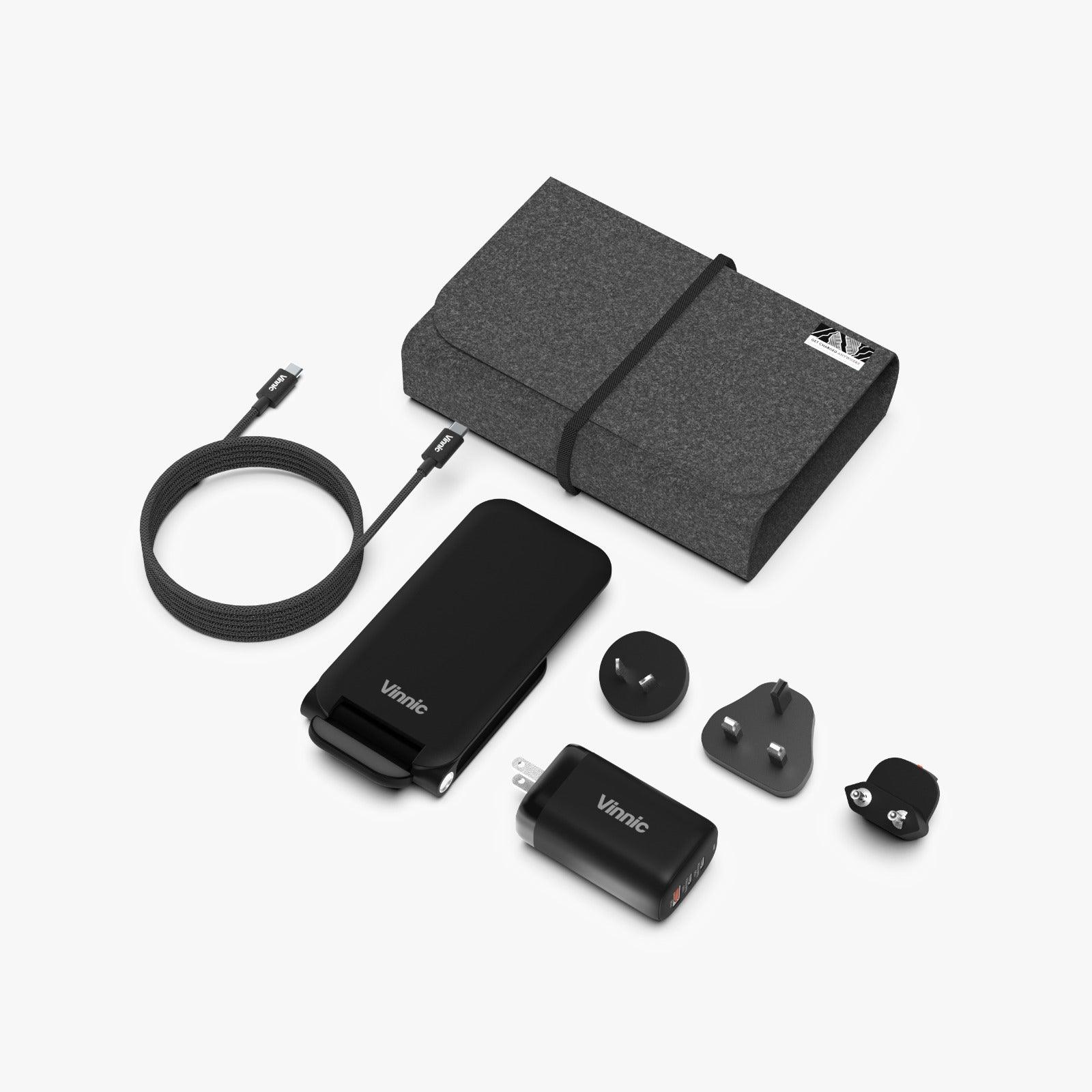 Vinnic TRIVOR 3-IN-1 Global Travel Charging Kit for wireless charging in many countries.