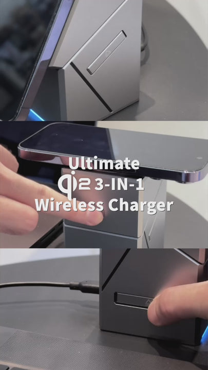 OWL PEAK 3-in-1 Qi2 Magnetic Wireless Charger | Vinnic Power