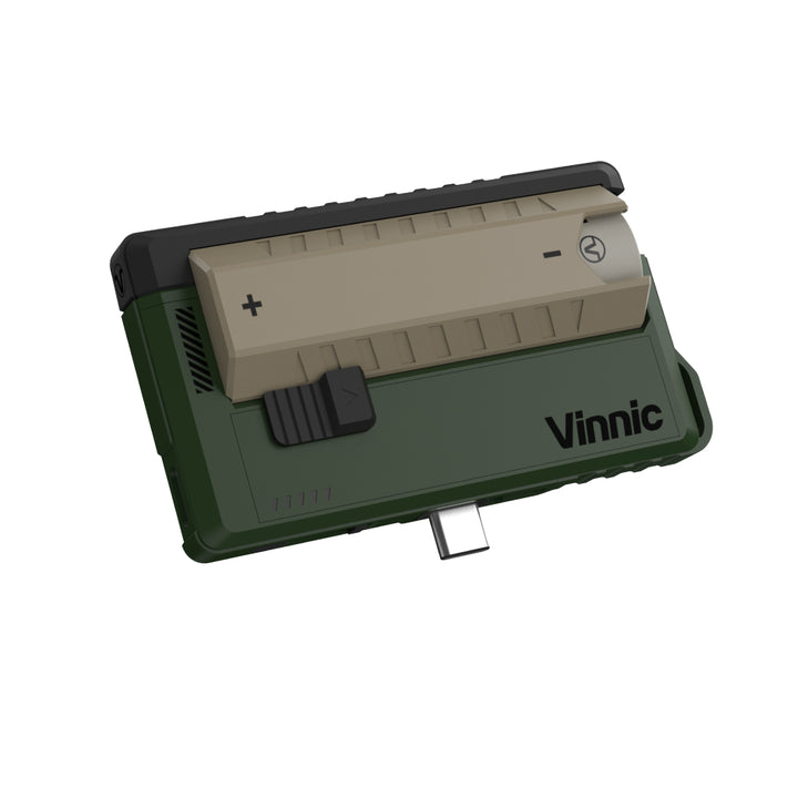 Vinnic Rendezvous 5000mAh detachable power bank with innovative replaceable Silicon Carbon Lithium (SiC) 21700 batteries offering 20-30% higher energy density. Enjoy 22.5W USB-C PD fast charging, integrated Type-C plug, and charge two devices at once.
