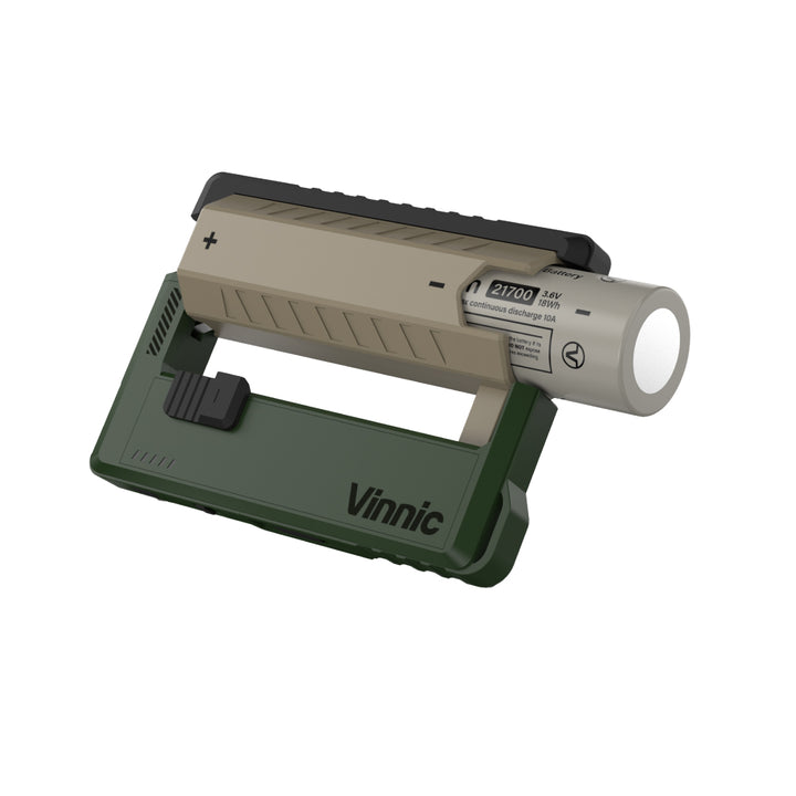 Vinnic Rendezvous 5000mAh detachable power bank with innovative replaceable Silicon Carbon Lithium (SiC) 21700 batteries offering 20-30% higher energy density. Enjoy 22.5W USB-C PD fast charging, integrated Type-C plug, and charge two devices at once.